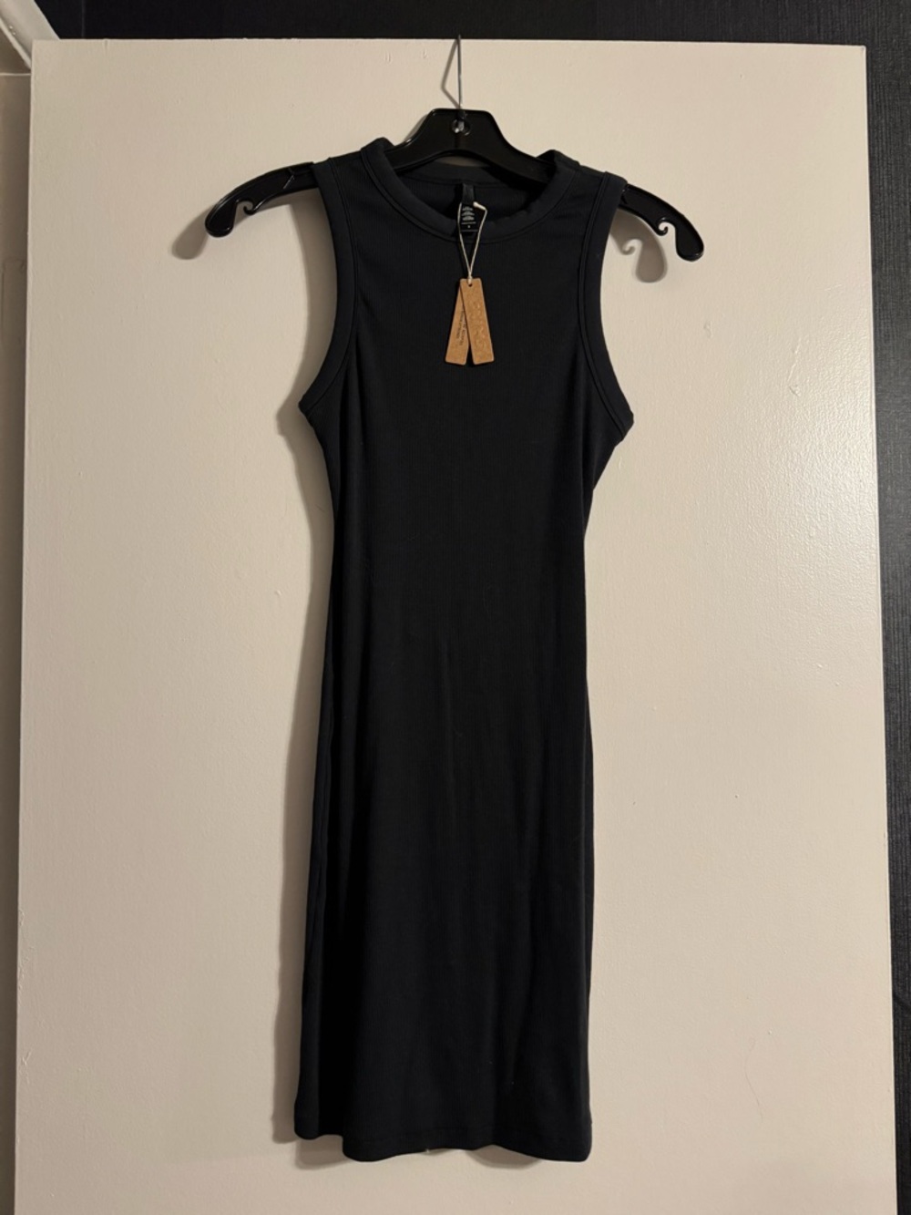 SKIMS Black Sleeveless Knit Mini Dress